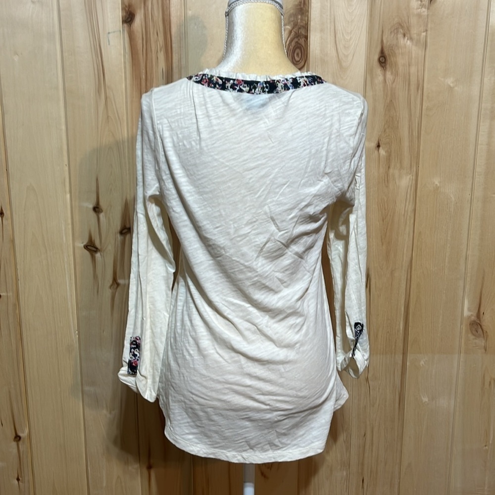 Anthropologie Postmark Cream Long Sleeve Top Size S - Picture 3 of 6